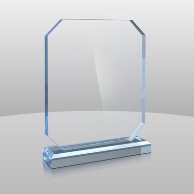 Vertical Mount Blue Rectangular Award I (6"x4"x2")