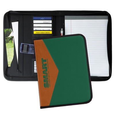 USA & Union Made Faux Leather Dual Tone Zipper Portfolio