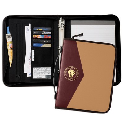 USA & Union Made Tribeca Dual Tone 1" Zipper Ring Binder w/Handle