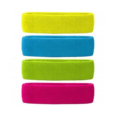 1-Color Embroidered Logo Terry Sweat Headband