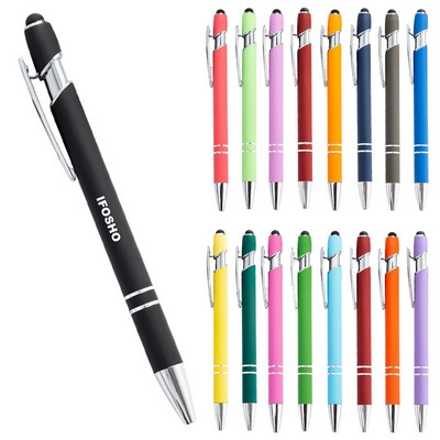 2" 1 Metal Ballpoint Pen with Stylus Tip