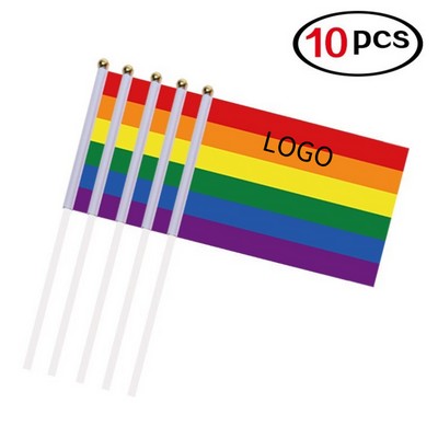 Rainbow Hand Wave Flag