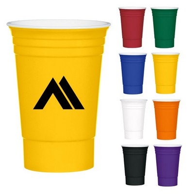 16 oz Double Wall Reusable Party Cup – Insulated Plastic Drink Cup for Events