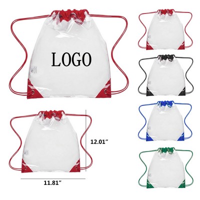 Transparent PVC Drawstring Backpack Bag