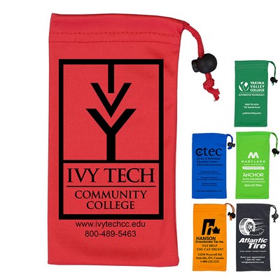 "Clean-n-Carry" Spot Color Microfiber Drawstring Pouch (Overseas)