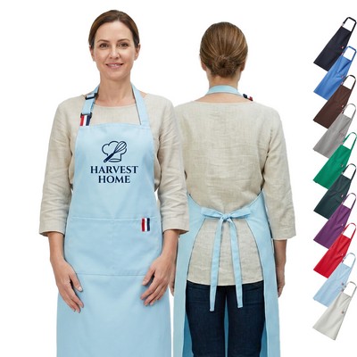 Serge Kitchen Aprons w/ Adjustable Straps & 2 Front Pockets