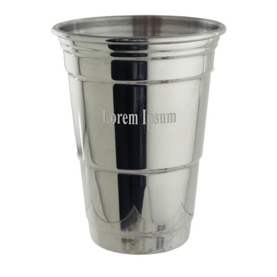 16 Oz. Stainless Steel "Red Cup" Glass
