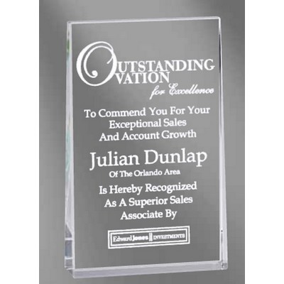 8" Crystal Rectangle Wedge Award