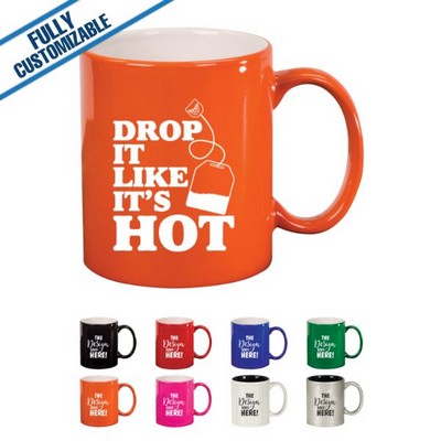11 Oz. Pink Round Ceramic Mug