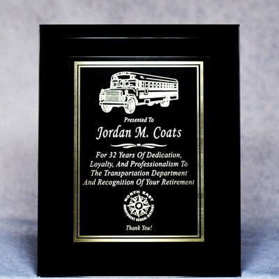 Black Glass Plaque (8"x10")