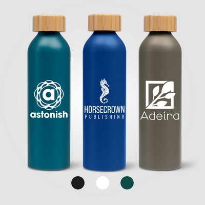 Eden - 20 oz. Aluminum Water Bottle with Bamboo Lid - Silkscreen