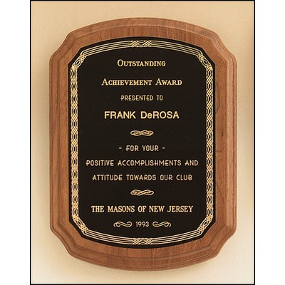 American Walnut Plaque with Round Corners, 8 x 10 1/2"