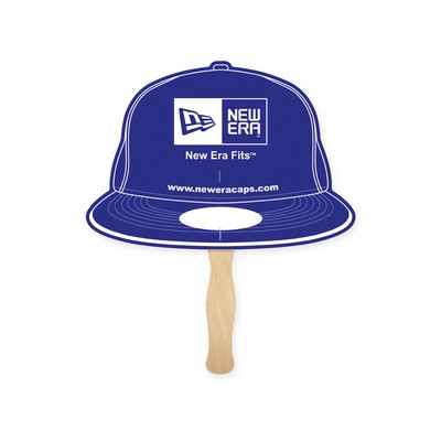 Lightweight Full Color Two Sided Single Paper Cap Shape Hand Fan