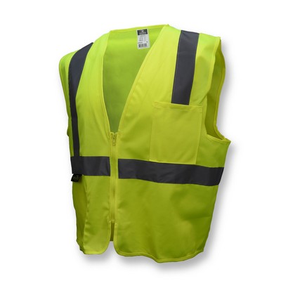 Radians® Economy Type R Class 2 Solid Hi-Vis Orange Safety Vest with Zipper