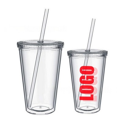 16oz Double-Wall Straw Cup