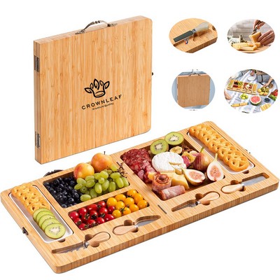 Travel Charcuterie Boards Bamboo Serving Cheese Tray
