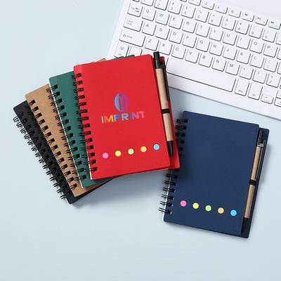 Spiral Notebook With Sticky Notes