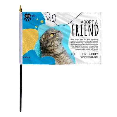 8"x12" Custom ePoly Stick Flag - Digital Print