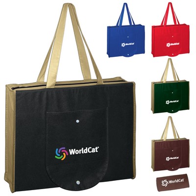 2-Tone Non-Woven Foldable Shopping Tote Bag