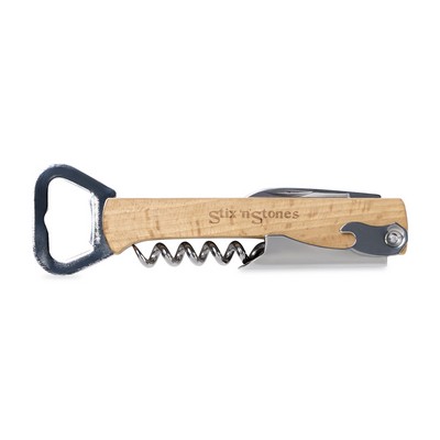 4" 1 Wine & Bottle Opener - Wood