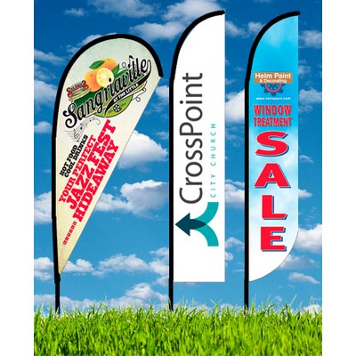 Zoom4 13' Feather/Teardrop Flag Kit, 1 Sided Spike & X-Base