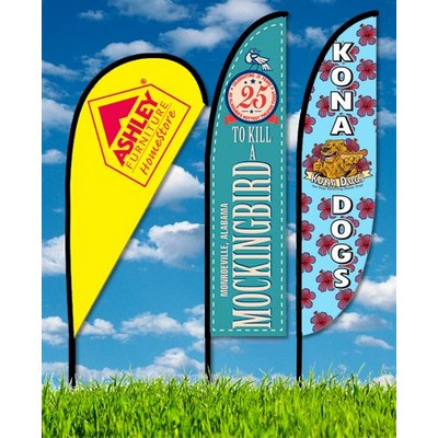 Rush 24 hour Zoom 3 10' Feather/Teardrop Flag Kit 1 Side w/X-Base