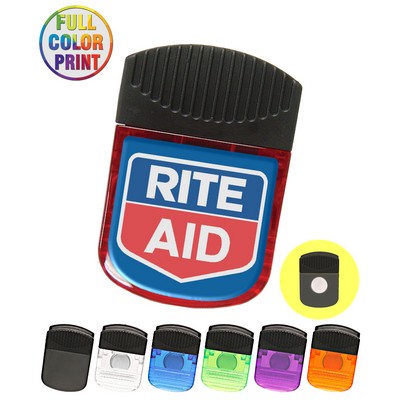 Union Printed - Wide Square Shaped Memo Clip with Magnetic Back with Full Color Logo