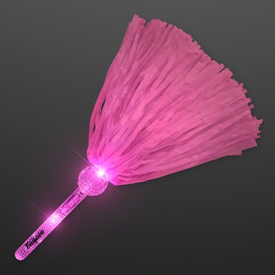 Light Up Team Spirit Pink Pom Poms - PRINTED