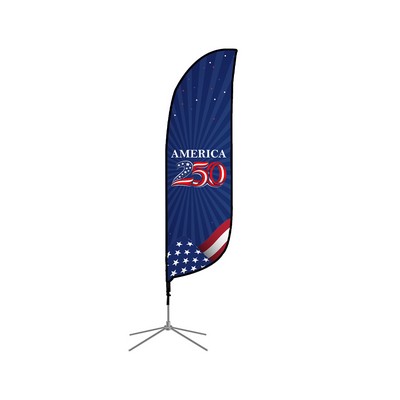 1.55' x 5.5' Feather Flag Single Sided Package w/Cross Base