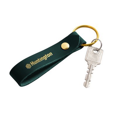 Leather Loop Keychain Low MOQ Fast Ship Logo Deboss, Monogrammed With Name or Initials