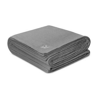 Charcoal Gray 100% Polyester Queen Fleece Blanket