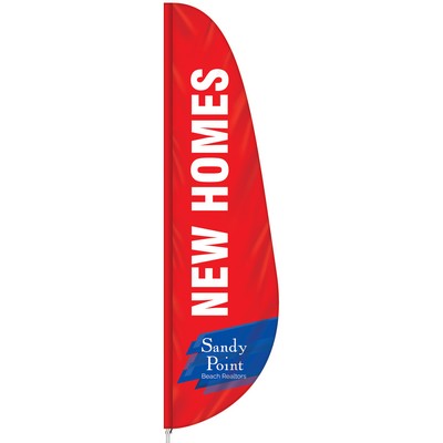 3' x 12' Custom Single Reverse Feather Flag