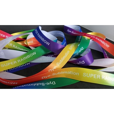 Double Faced Super Rainbow Polyester Bridal Satin Tiffany Ribbon w/Dye-Sub (1½" x 50 Yard Roll)