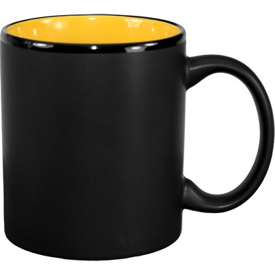 11 Oz. Hilo C-Handle Mug (Matte Black/Yellow)