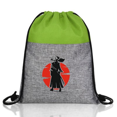 Two Tone Heathered Drawstring Backpack