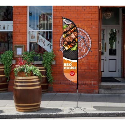2' x 7.5' Feather Flag Mesh (Cross Base with Water Bag)