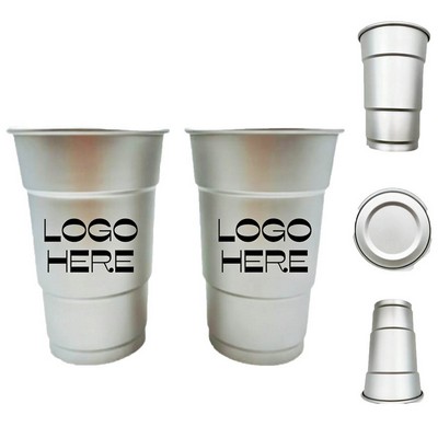 16 Oz Aluminum Reusable Stadium Party Beer Cup