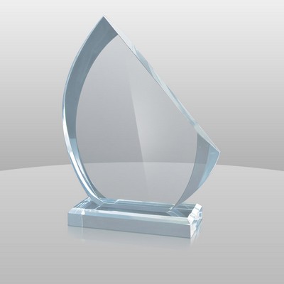 Blue Sail Shape Award (10"x7"x2")