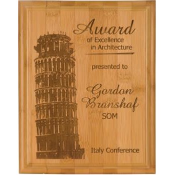 Genuine Bamboo 10" x 13" Plaque - Laser Engraved