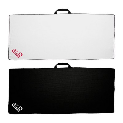 17" X 40" Waffle Caddy Golf Towel with Black Loop