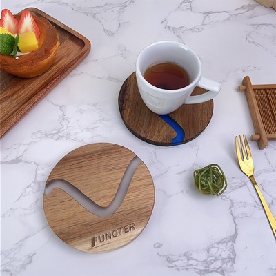 Round Epoxy & Wood Coaster Handmade Coasters
