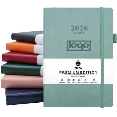 2026 A5 PU Cover Weekly Monthly Planner Notebook