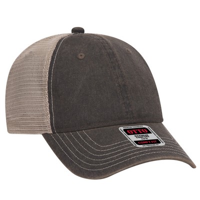 OTTO Vintage Dirty Washed Superior Cotton Twill w/ Soft Polyester Mesh Back 6 Panel Low Profile