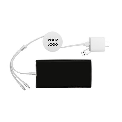 Silly Silicon Retractable 3-in-1 USB Cable type-C/A input, (Micro USB, Apple, C output)