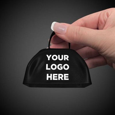3" Pad Printed Black Metal Cowbell