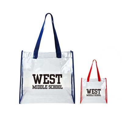 NFL Approved Clear Open Tote with Webbing Handles