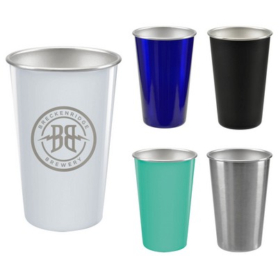 16 Oz. Stainless Steel Pint Cup - Laser Etched