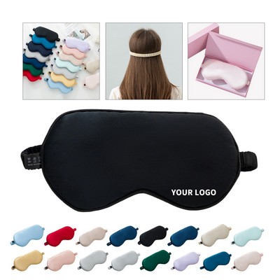 Silky Ice Fabric Sleep Eye Mask Soft Cotton Fill Breathable Light Block