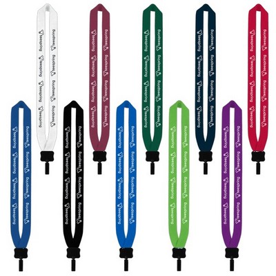 1" Cotton Lanyard with Plastic Clamshell & O-Ring