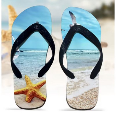 Custom Printed Flip Flops – Full Color Sublimation Beach Sandals (S–XL) Promo Summer Footwear